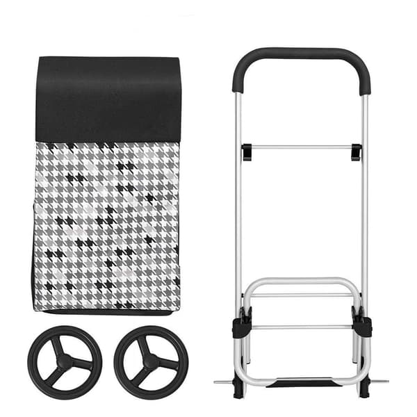 Rootz Shoppingvagn - Shoppingvagn med hjul - Livsmedelsvagn - Kundvagn - Fällbar kundvagn - Lätt kundvagn - Ergonomisk kundvagn - 600d Oxford Tyg - Sv