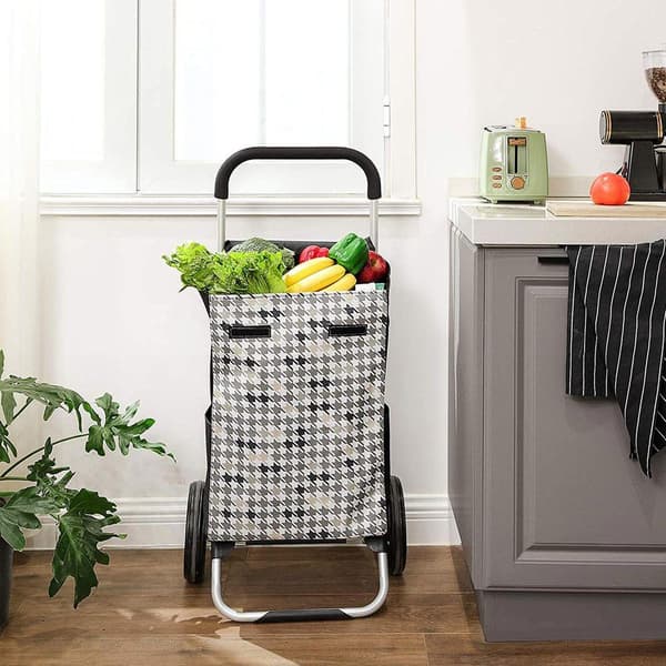 Rootz Shoppingvagn - Shoppingvagn med hjul - Livsmedelsvagn - Kundvagn - Fällbar kundvagn - Lätt kundvagn - Ergonomisk kundvagn - 600d Oxford Tyg - Sv