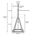 Miniatyrbild 2 av 4: Aluminiumjackstöd - XMTECH - Justerbar höjd - Belastning 1000 kg - Silver