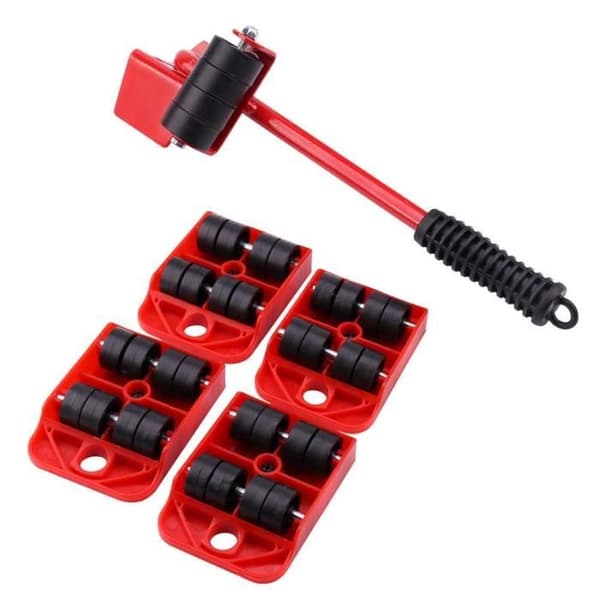 Heavy Furniture Lifter Hiss Rörliga hjul Pusher Pusher Kit Enkel rörelse Röd