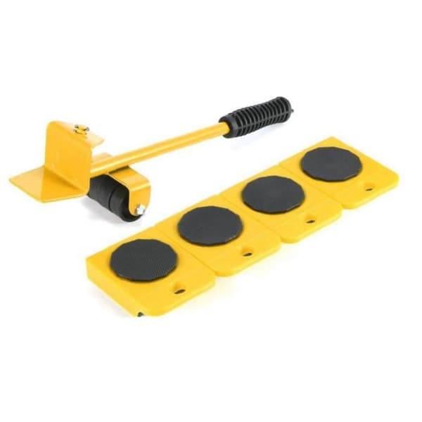 Möbellyftare Mover Tool Set Slider Heavy Duty Roller för soffa Soffor Kylskåp 5st Gul