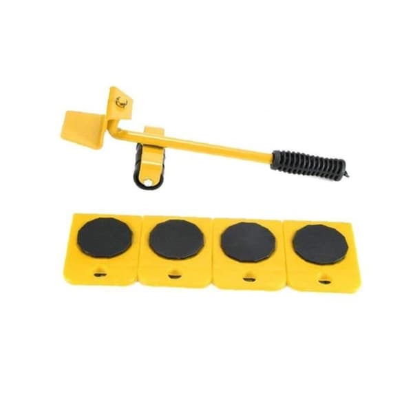 Möbellyftare Mover Tool Set Slider Heavy Duty Roller för soffa Soffor Kylskåp 5st Gul