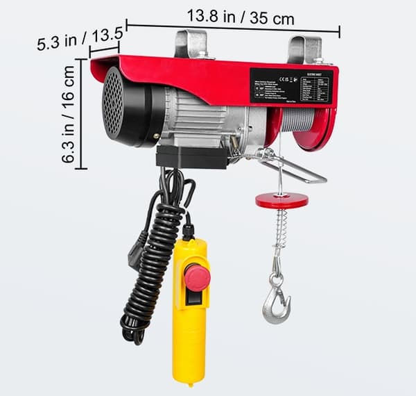 250kg kapacitet bärbar elektrisk lyftkran med trådbunden fjärrkontroll, garagelyftmaskin, kraftfull motor, enkel installation