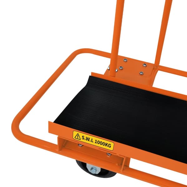 Gipsvogn til pladematerialer, tørvægskærre, gipspladevogn, transportvogn til 1000 kg (2200 lbs), tung stålkonstruktion, 2 faste & 2 svingbare hjul