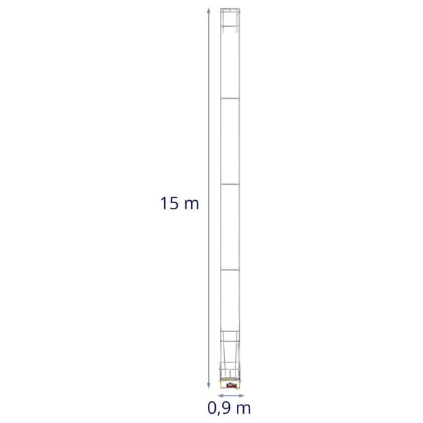 MSW - Steglift - 15 m - Upp till 200 kg - Vertikal design även för platta tak