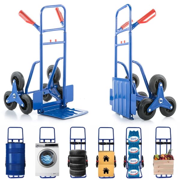 Professionell hopfällbar handtruck med handskydd & gummihjul, 250kg kapacitet