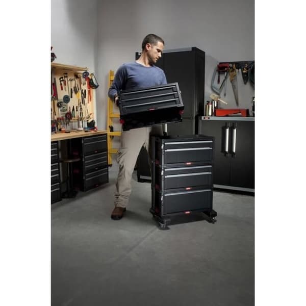 Verkstadsvagn - Keter - All Drawer - 6 lådor - Röd/Svart - 59,8 x 37,7 x 83,2 cm