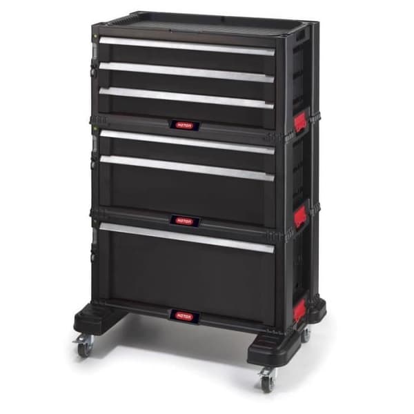 Verkstadsvagn - Keter - All Drawer - 6 lådor - Röd/Svart - 59,8 x 37,7 x 83,2 cm