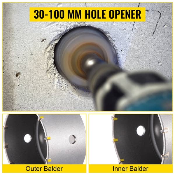 4-i-1 30mm till 100mm murad hålsåg kit med verktygslåda för de flesta borrhammare, högkvalitativt material, bred applikation