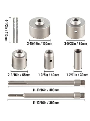 4-i-1 30mm till 100mm murad hålsåg kit med verktygslåda för de flesta borrhammare, högkvalitativt material, bred applikation