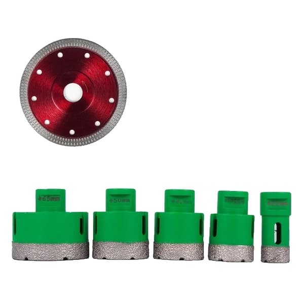 Diamantborekerne, M14 gevind, Keramisk flisehulsav, 5 Bits Set2