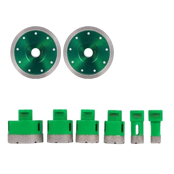 Diamantborrkrona, M14-gänga, Keramisk kakelhålsåg, 5 Bitar Set2 6 Bits-2 Blades