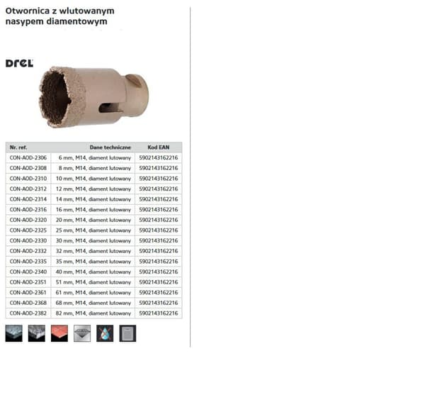 CROWN DREL M14 MED LÖD DIAMANTINBÄDDNING 8mm