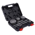 Miniatyrbillede 1 af 2: 9-delt hulsave-sæt, forskellige diametre fra 30 mm til 100 mm, holdbar konstruktion i kulstofstål,Sølv