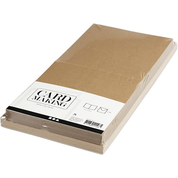 Kort och kuvert Naturfärg 15x15cm 50-pack