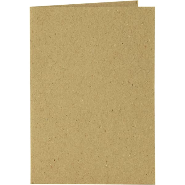 Kort og kuverter, kort str. 10,5x15 cm, kuvert str. 11,5x16,5 cm, 110+230 g, natur, 6 sæt/ 1 pk.