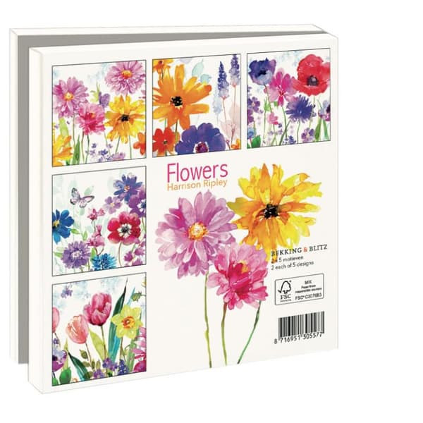 Kortset Blommor Akvarell 10-pack Bekking & Blitz