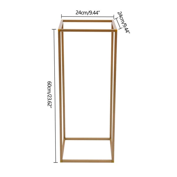 Blomsterbaggrundsstativ, holdbar ståldesign, moderne guldgul finish,23.62-in, 10stk