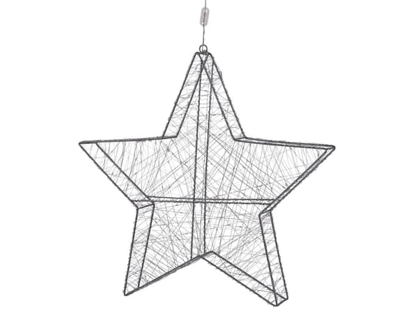 Trädgårdsdekoration Silver Metall 58 x 58 cm LED Fairy Lights Stjärnformad Inomhus Utomhus