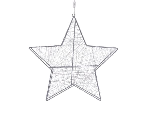 Trädgårdsdekoration Silver Metall 58 x 58 cm LED Fairy Lights Stjärnformad Inomhus Utomhus
