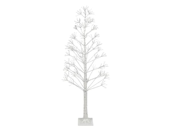 Konstgjord julgran Vit PE 180 cm Förtänd LED-ljus Utomhus & Inomhus Skandinavisk Stil