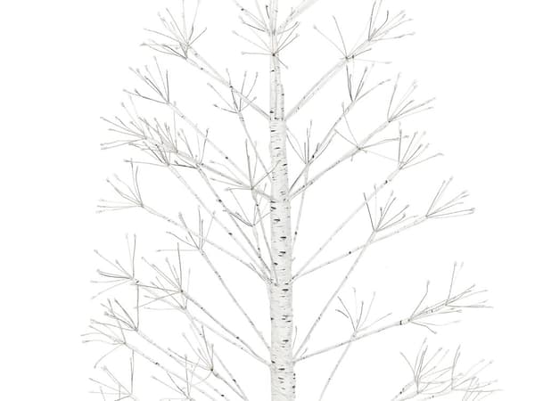 Konstgjord julgran Vit PE 180 cm Förtänd LED-ljus Utomhus & Inomhus Skandinavisk Stil
