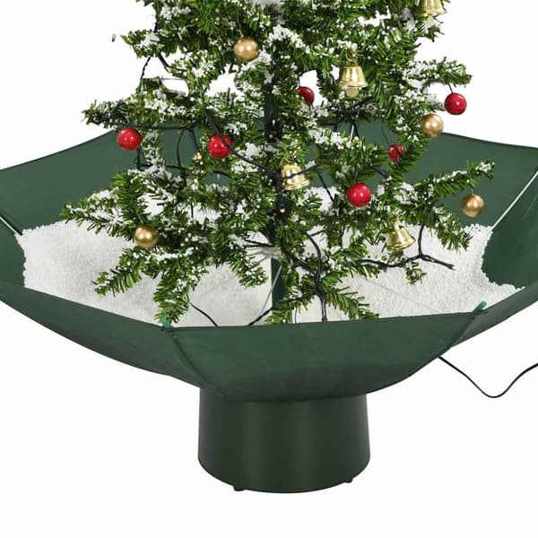 vidaXL Julgran med snö och paraplybas grön 75 cm