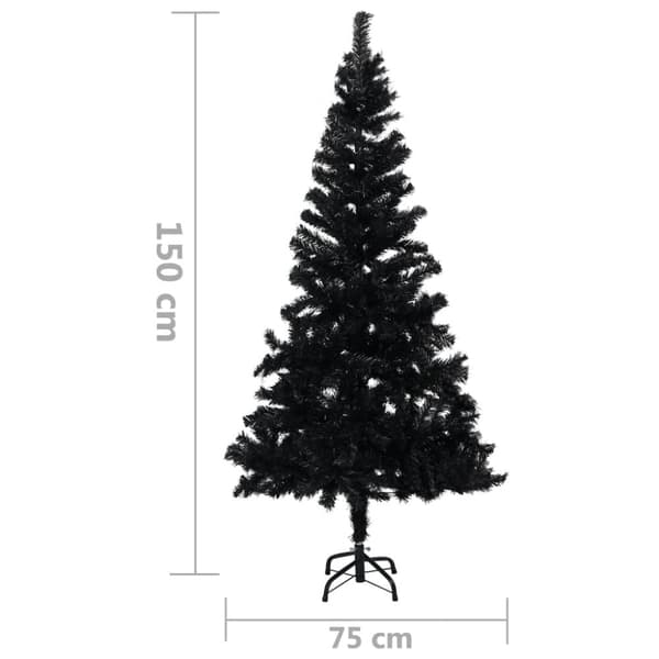 vidaXL Tekojoulukuusi jalustalla musta 150 cm PVC