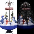 Miniatyrbillede 1 af 8: vidaXL juletræ med snefald paraplyfod 170 cm PVC blå
