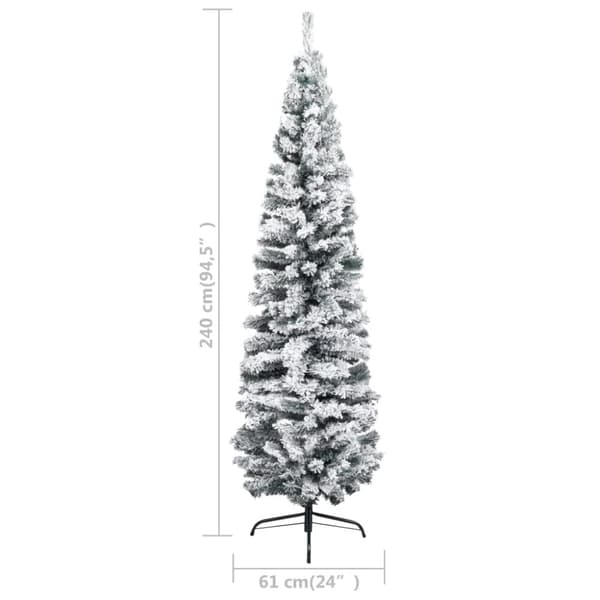 vidaXL smalt kunstigt juletræ med sne 240 cm PVC grøn