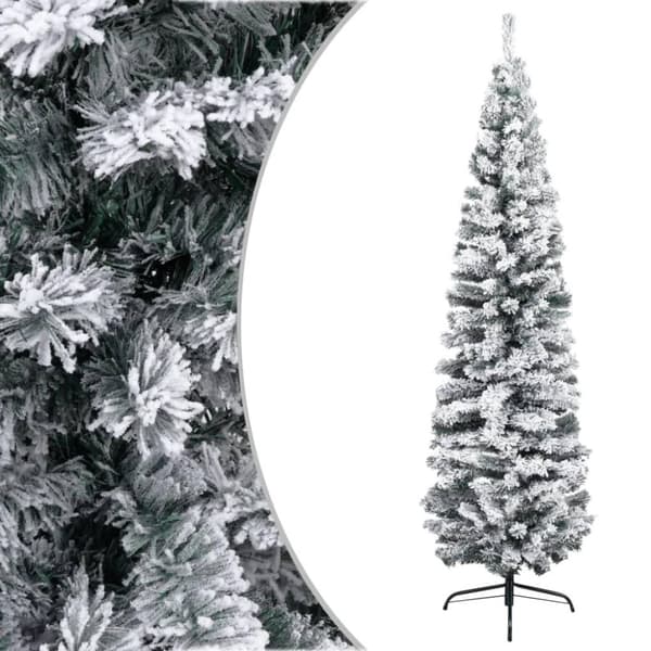 vidaXL smalt kunstigt juletræ med sne 240 cm PVC grøn