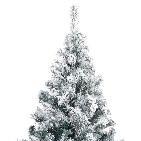 vidaXL Plastgran med snö grön 240 cm PVC
