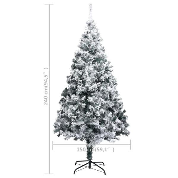 vidaXL Plastgran med snö grön 240 cm PVC
