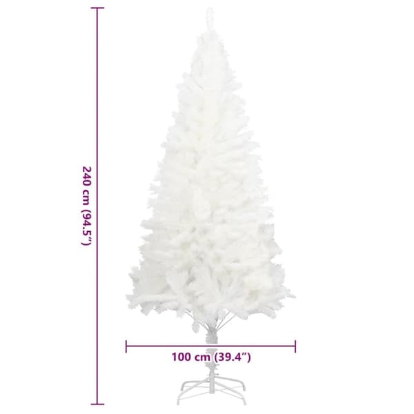 vidaXL Plastgran verklighetstrogna barr vit 240 cm