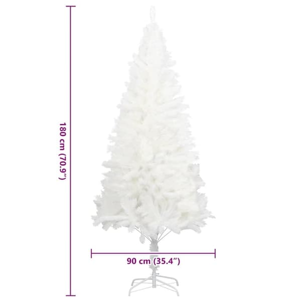vidaXL Plastgran verklighetstrogna barr vit 180 cm