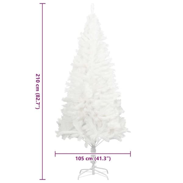 vidaXL Plastgran verklighetstrogna barr vit 210 cm