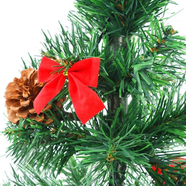 vidaXL kunstigt juletræ med lys og julekugler 64 cm grøn