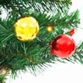 Miniatyrbillede 8 af 9: vidaXL kunstigt juletræ med lys og julekugler 64 cm grøn