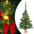 Miniatyrbillede 1 af 9: vidaXL kunstigt juletræ med lys og julekugler 64 cm grøn