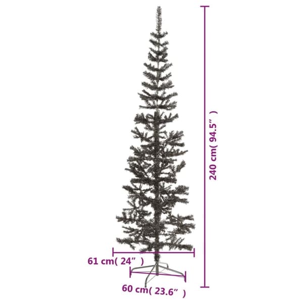 vidaXL Julgran smal svart 240 cm