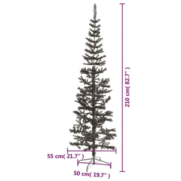 vidaXL Julgran smal svart 210 cm