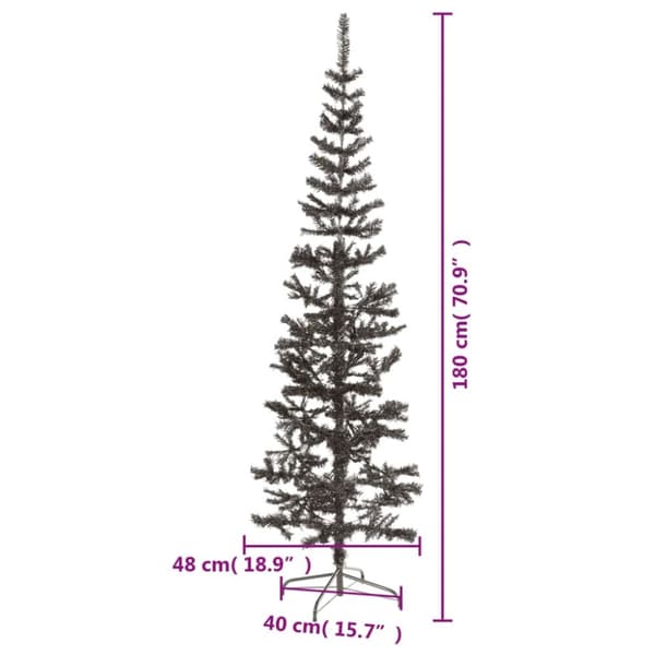 vidaXL Julgran smal svart 180 cm