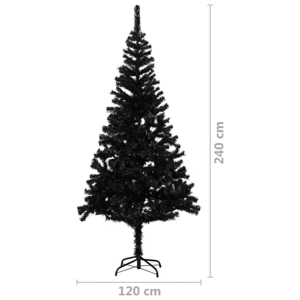vidaXL Tekojoulukuusi jalustalla musta 240 cm PVC