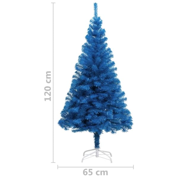 vidaXL Plastgran med fot blå 120 cm PVC
