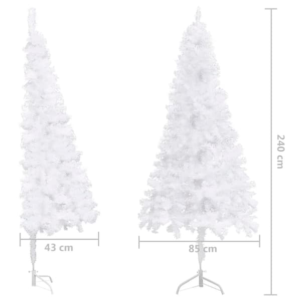 vidaXL Plastgran för hörn vit 240 cm PVC