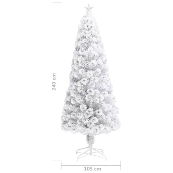 vidaXL kunstigt juletræ med lys 240 cm fiberoptisk hvid