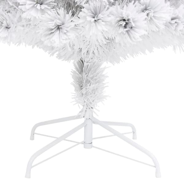 vidaXL Belyst plastgran vit 210 cm fiberoptik