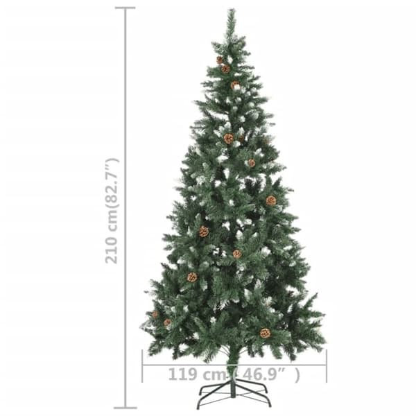 vidaXL kunstigt juletræ med lys 210 cm
