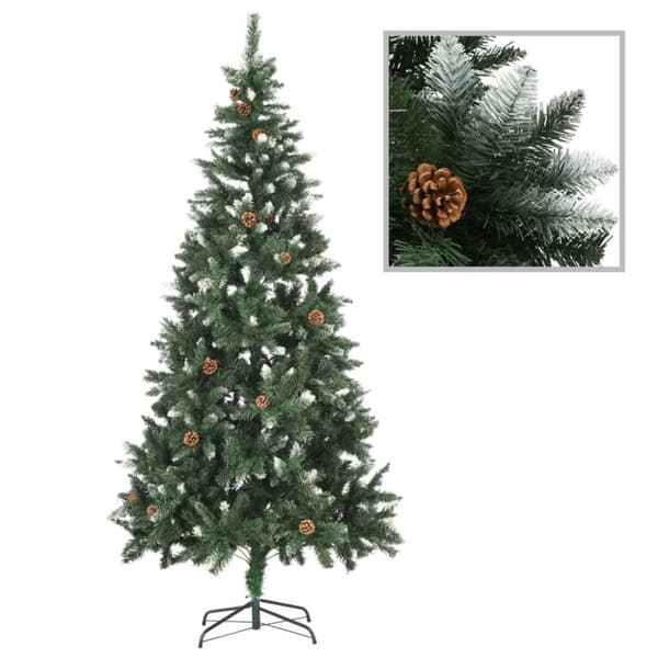vidaXL kunstigt juletræ med lys 210 cm