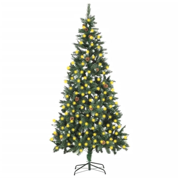 vidaXL kunstigt juletræ med lys 210 cm